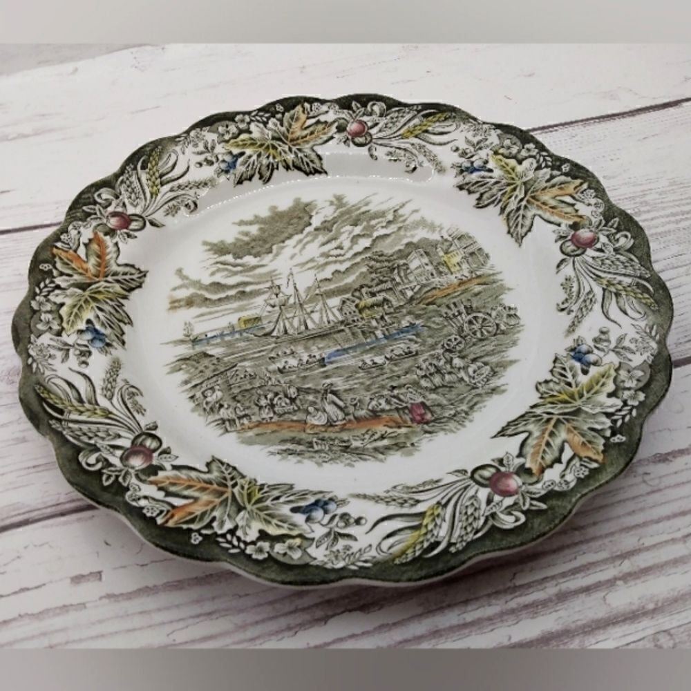 Ridgeway Staffordshire England Bartlett Scene's Toronto Fish Market 1842 Plate - Picture 5 of 9